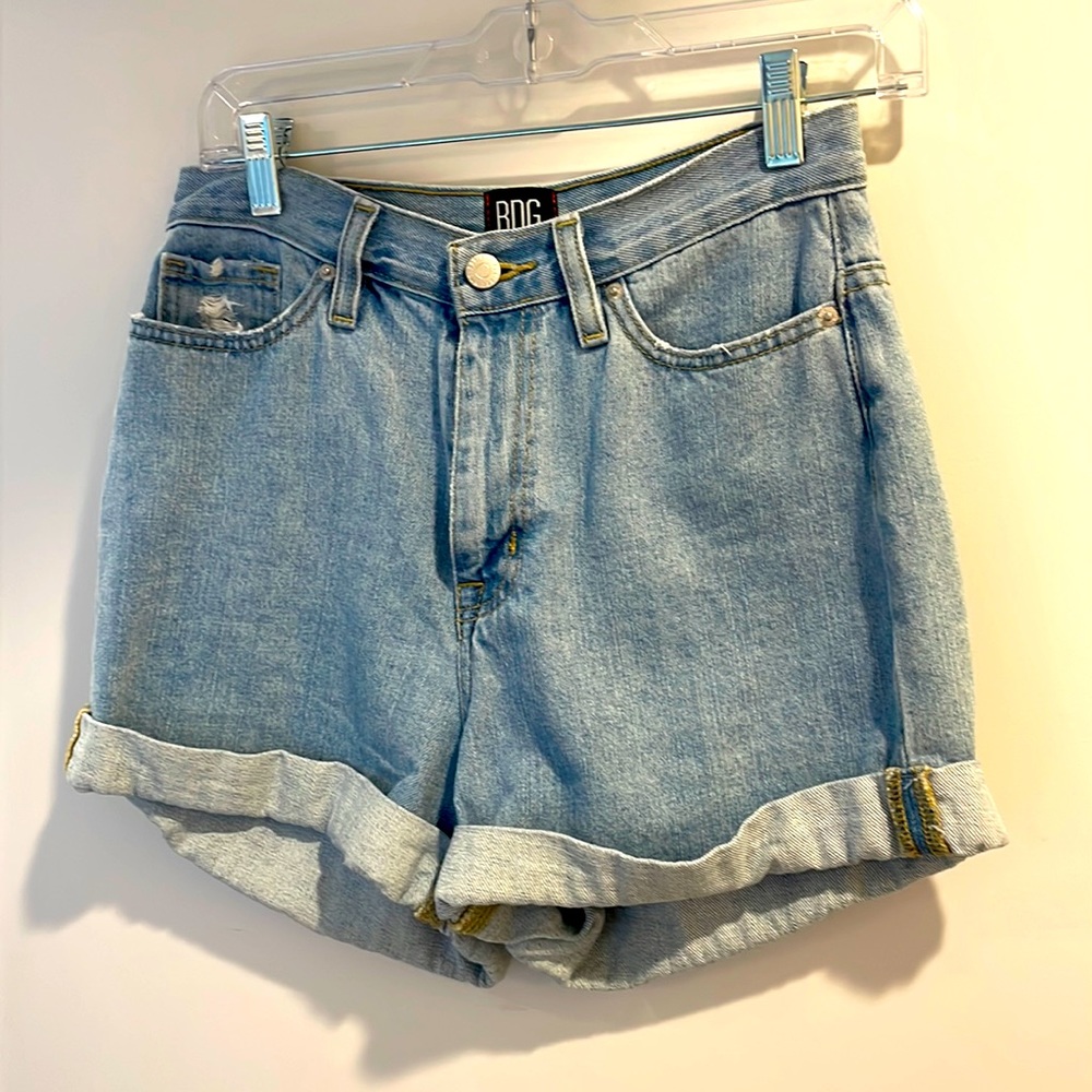 High waisted jean shorts